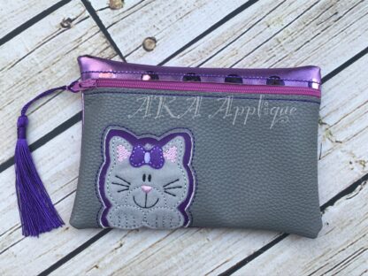 ITH Peeking Chloe Kitten Zipper Pouch Embroidery Design - Image 3