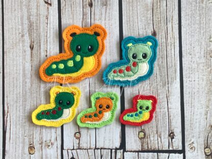 Carmine Caterpillar Feltie Embroidery Design - Image 2