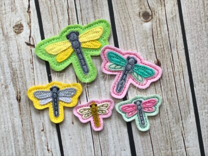 Dahlia Dragonfly Feltie Embroidery Design - Image 2