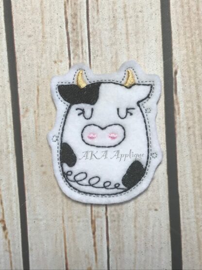 Cow Doodle Feltie Embroidery Design