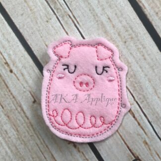 Pig Doodle Feltie Embroidery Design