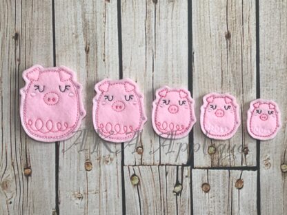 Pig Doodle Feltie Embroidery Design - Image 3