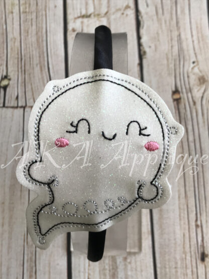 ITH Ghost Doodle Headband Planner Slider Embroidery Design