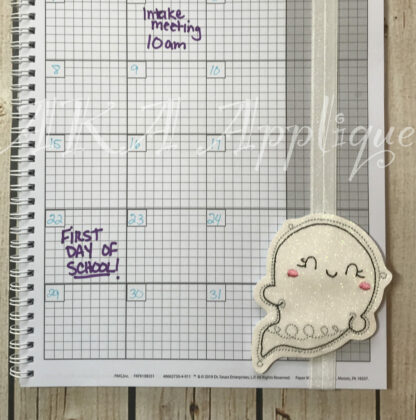ITH Ghost Doodle Headband Planner Slider Embroidery Design - Image 2