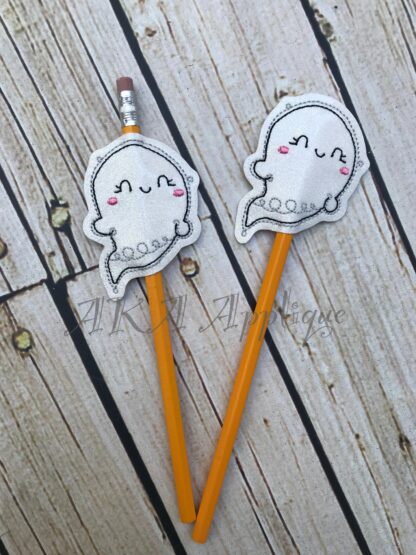 Ghost Doodle Pencil Topper and Slider Embroidery Design
